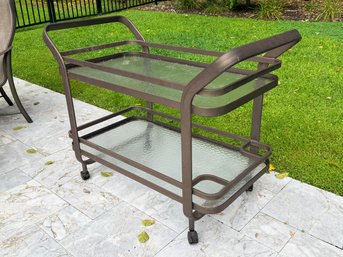 Tropitone Two-Tier Outdoor Rolling Serving Cart 1 Of 2
