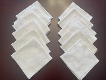 12 Damask Cloth Cocktail Napkins