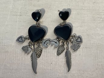 Quoc Turquoise Co. Sterling Silver Southwestern Earrings