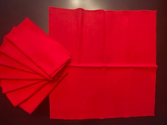 8 Red Dinner Napkins