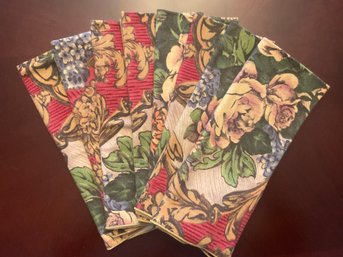8 Floral Cotton Napkins