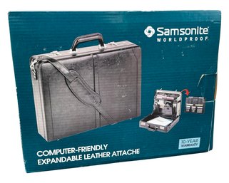 New In Box Samsonite Leather Attache