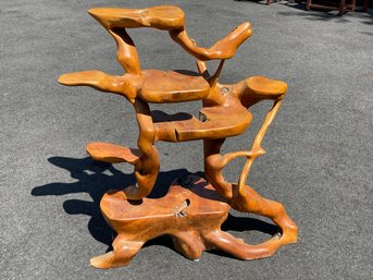 Teak Root Wood Multi Tier Stand