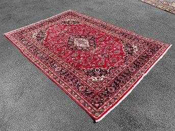 Hand Knotted Red Heriz Style Area Rug