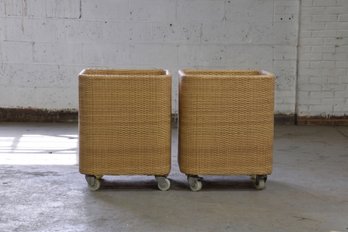 Pair Of Walters Outdoor 'Tribeca' Towel Bins - Set Of 2