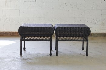 Pair Of Walters Outdoor 'Water' End Tables - Set Of 2
