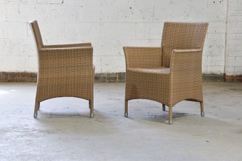 Pair Of Walters Outdoor 'Palm' Dining Arm Chairs (Set Of 2) Frames Only
