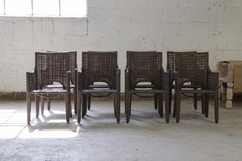 Set Of Walters Outdoor 'TVD Rooftop' Dining Chairs - Bronze Color (Set Of 8) Frames Only