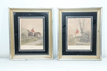 Framed Equestrian Hunting Prints The Leap And Clearing The Gate