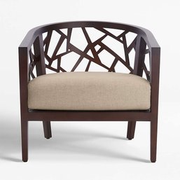 Crate & Barrel Ankara Truffle Frame Chair With Cushion