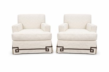 Upholstered Armchairs With Decorative Skirts