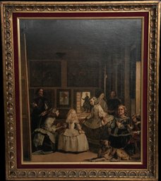 After Diego Rodriguez De Silva Velazquez (Spanish, 1599-1660), Oil Painting - 'Las Meninas' (Maids Of Honor)