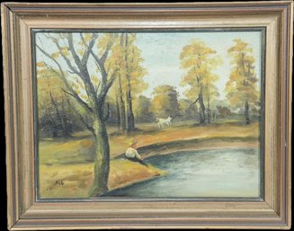 Pastoral Painting - Man Fishing
