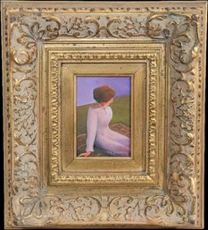Original Oil Painting Of Seated Woman, Signed C.E. Dolsberry