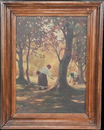 Pastoral Painting - Collecting Fruit In The Woods