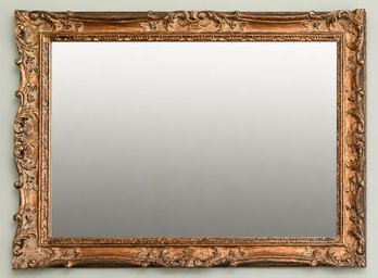 Neoclassical Empire Hand-Carved Wooden Wall Mirror With Gold Finish