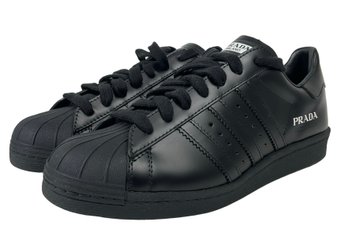 Prada Adidas Superstar Black Sneakers Size 6 Men 8 Woman New In Box