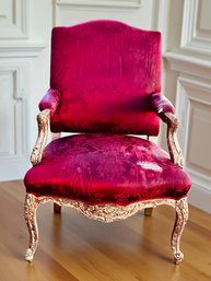 18th-Century Louis XV Carved Fauteuil