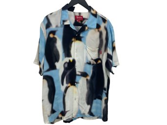 Supreme Penguins 2020 Short Sleeves Rayon Shirt Size XL