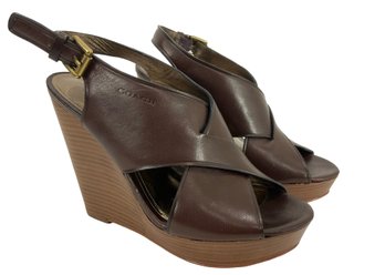 Coach Leather Platform Wedges Size 6