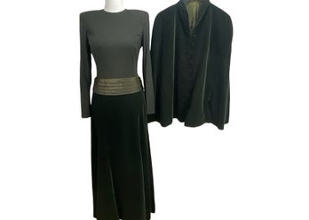 John Anthony Green Velvet Cape And Gown