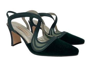 Apostrophe Envogue Green Velvet Heels Size 8.5
