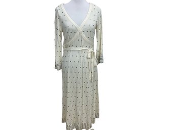 Tocca Ivory Wool Blend Dress With Sequins Size 12