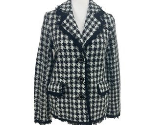 Karl Largerfeld Paris Houndstooth Wool Jacket
