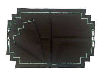 Set Of Four Black Placemats And Napkins