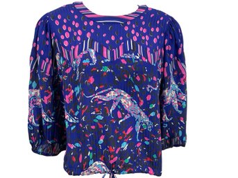 Vintage Diane Freis Georgette Tiger Blouse