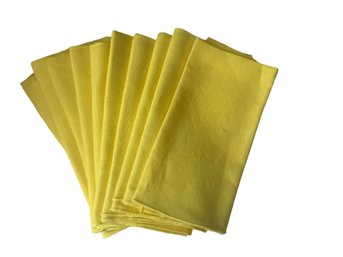 10 Yellow Fabric Napkins