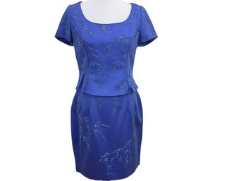 Zola Evenings Blue 2 Piece Dress With Sequins Size 12P