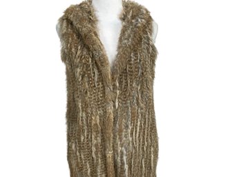 525 America Natural Rabbit Fur Vest Size L