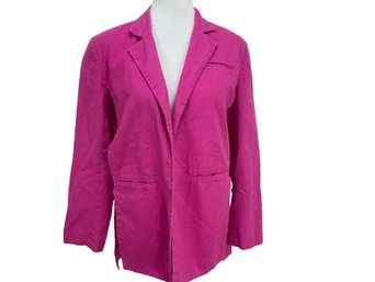 Eudon Choi Collective Pink Oversized Blazer Linen Blend Cut Out Detail