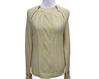 9/15 Sakes Fifth Avenue Ivory Knit Sweater Size Medium