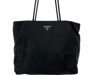 Prada Tessuto Triangle Logo Nylon Tote Bag