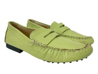 Angela Moore Green Leather Loafer Size 39