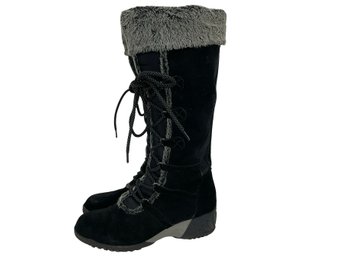 Khombu Black Suede Lace Up Boots Size 8.5