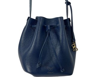 Johnny Was Blue Drawstring Bucket Bag