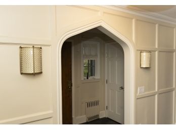 Antique Gold Brass And Glass Wall Sconces-a Pair- Paid $3100