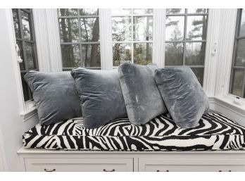 Blue Velvet Custom Oversized Throw Pillows- Paid $2400