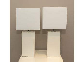 Todd Hase Dragon Lamps In White - A Pair