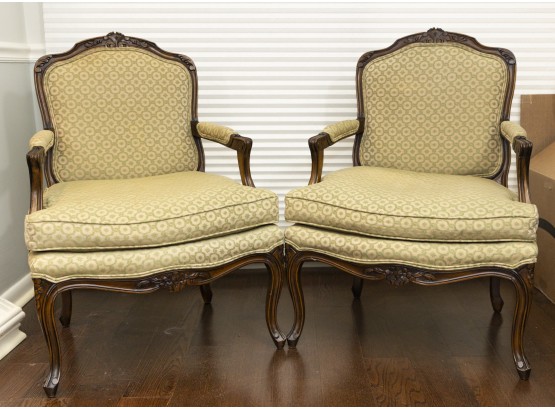 Pair Of Louis XV Style Fauteuil Arm Chairs