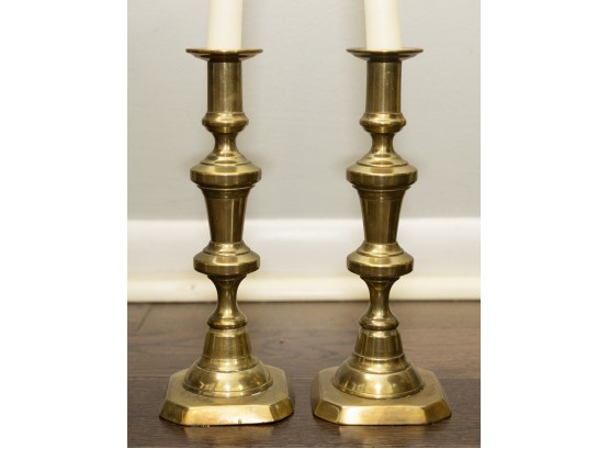 Pair Of Brass Candle Stick Holders