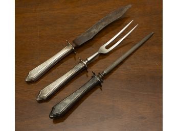 Sterling Silver Handle Carving Set 254 Grams