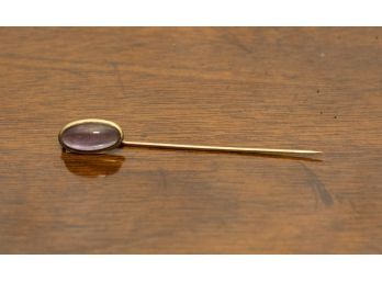 Gold Stick Pin With Purple Stone