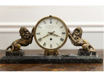 Edward F. Caldwell & Co. Mantle Clock On Marble Base