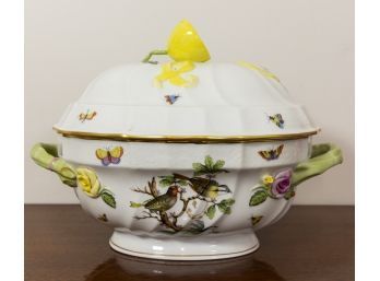 Herend Rothschild Bird Soup Tureen With Lemon Finial