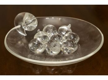 Steuben Crystal Dish With Mini Strawberries