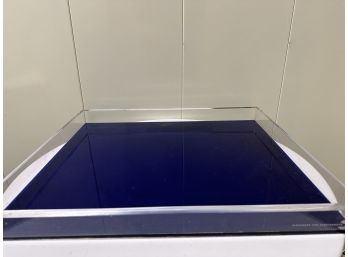 Blue And White Lucite Tray By Alexandra Vn Furstenberg